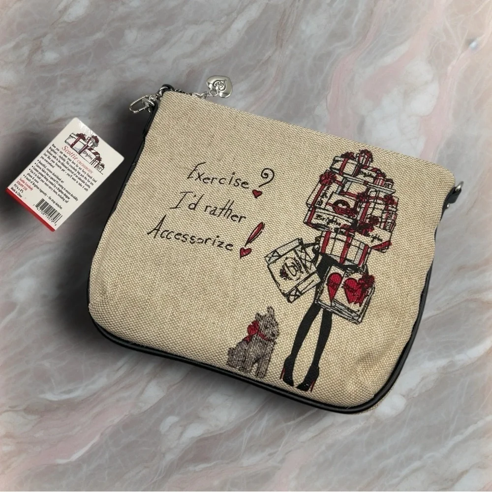 Brighton NWT Scottie Crossbody Canvas Purse Bag Detachable Strap D26499